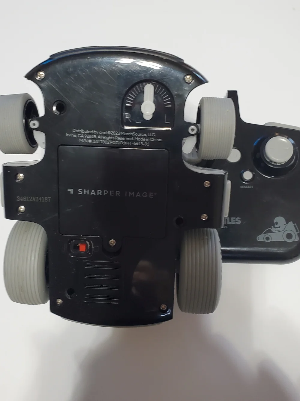 Sharper Image Glow RC Battle Cars — Black & White with Red & Blue LEDs
